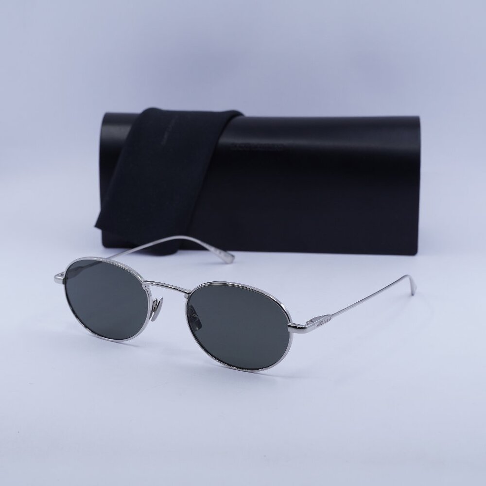 Saint Laurent SL799 002 Oval Sunglasses - Silver / Grey